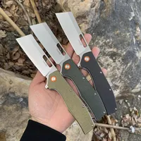TUNAFIRE folding knife D2 high speed steel blade High-end linen handle outdoor camping fishing Self-defense Tactical tool297M