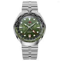 Wristwatches RED STAR 42mm GMT4 Dual Time Zone 100m Diving Automatic Mechanical Watches Seagull 1963 Calendar Super Luminous Waterproof