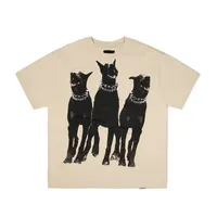 Camisas de grife homens camiseta camisetas de verão camisas pólo cães imprimindo casais roupas de tamanho grande camisas de algodão larga camisetas s-xl