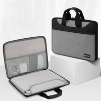 Briefcases Business Briefcase Portable Laptop Mouse Charger Storage Handbag Multifunction Document Material Organizer Pouch Accessories 230323