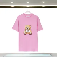 Новые мужские дизайнерские дизайнерские футболки летние женские роскоши мультфильм медведь печать штофы женская высококачественная футболка с коротки