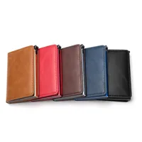HBP 2022 New Arrival Card Box Protector Safety Wallet Men and Women Colorful PU Fashion Aluminum Box RFID Case Holder184A