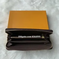 New Arrival PU Leather Wallets Luxury Long Wallet Fashion Come With Box Coin Purse Women Man Classic Zipper Pocket Purse303Q