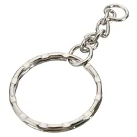 Whole Car key Ring 50Pcs Keyring Blanks 55mm Silver Tone Keychain Top Quality Fob Split Rings 4 Link Chain Travel Buckle293l