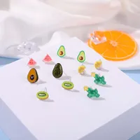 Stud Earrings INS Refreshing Watermelon Kiwi Fruit Series Cute Sweet Simple And Compact Exquisite Gift For Friends