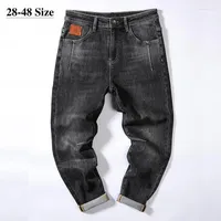Men's Jeans Brand Men's 42 44 46 48 Plus Size Harem Pants High Quality Black Fashion Casual Denim Trousers Oversized Man Clothing