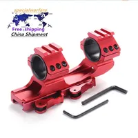 Red Mounting Ring Siamese Bracket 25 4mm 30mm Quick Release Cantilever 20mm Weaver Dual Rifle Sight287a