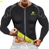 Men's Body Shapers LAZAWG Sauna Jacket For Weight Loss Men Neoprene Sweat Top Slimming Long Sleeve Shaper Workout Fitness Sport Fat Burner