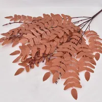 Decorative Flowers 52cm Green Locust Leaves Brown Plant Artificial Silk Leaf 5 Branch Fake Tree For Home Wed Simulation Decoration
