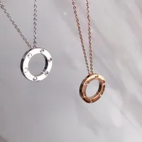 Luxury New Year Stainless Steel Jewelry Ring Necklace Six Nails No Diamond Love Necklace Pendant Luxury Wild Fashion Perfect Two C246p