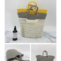 Basket Straw Tote Women Large Capacity Handbag Shopping Travel Designer Cotton Casual Clutch Bohemia Woven Top-handle Bags