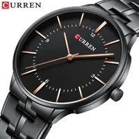 2019 Top Brand CURREN Luxury Quartz Watches for Men Wrist Watch Classic Black Stainless Steel Strap Men's Watch Waterproof 303210