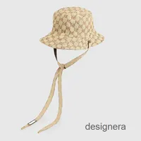 Wide Brim Hats Mens Multicolour Reversible Canvas Bucket Hat with Strap Fashion Designers Caps Hats Women Summer Fitted Beach Bonnet Beanie CasquN8B7
