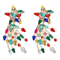 Dangle Earrings Fashion Elegant Chic Drop For Women Multicolor Retro Luxury Star Rhinestone Delicate Jewelry HT142