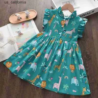 Girl's Dresses Melario New Baby Girl Sweet Dresses 2023 Fashion Summer Baby Cartoon Cute Print Princess Costumes Kids Sleeveless Party Clothes W0323