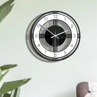 Wall Clocks 1pcs Round Dial Wall Clock Home Living Room Bedroom Acrylic Metal Pointer Clock Simple Vintage Style Decoration Wall Clock 230323