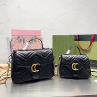 Designer Marmont Totes Bags Shoulder Real Leather Hearts Thread Fashion Handbag Weekender Bag for Women Chains Crossbody Messenger Purses Wallet