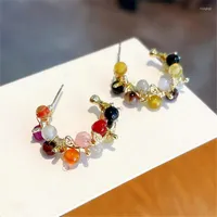 Hoop Earrings Sweet Candy Stones For Women Korean Style 2023 Unique Design Earings Wholesale