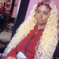 Deep Wave Wig 13x4 Lace Front Human Hair Wigs For Black Women Brazilian Transparent