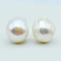 Stud Earrings Baroque Pearl Natural Silver Irregular Large Women's