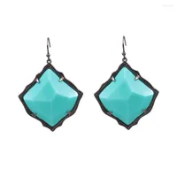 Dangle Earrings 2023 Selling Multi Color Resin Stone Inaly Kite Shape Drop Abalone Cooper Frame