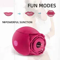 Rose Flower Sucking Vibrator for Women Clit Sucker Vaginal Clitoral Stimulate Erotic For Adult Masturbator Nipple 210630317p