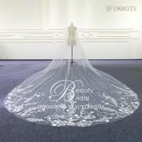 Bridal Veils Wedding Accessories Tulle Chapel Veil Lace Edge With Comb Veu De Noiva XF19003TS