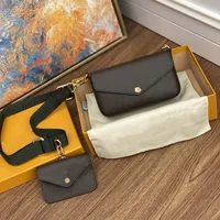Multi Pochette women 3 in 1 crossbody bags shoulder bag Leather handbag totes felicie strap go 80091 with box chain wallets289F