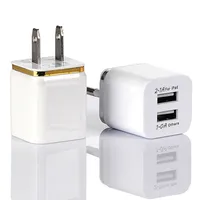 Cell Phone Chargers Top Quality 5V 2.1 1A Double USB AC Travel US Wall Charger Plug many colors to choose very popular all over the world fastshipping