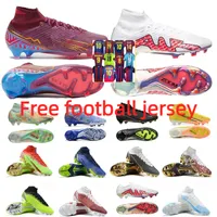 Cleats Zooms Mercurial Superfly IX 9 Elite Blueprint FG Cristiano Ronaldo White Bonded Barely Green Mbappe Pack Cleat Edição Limited Football Boot