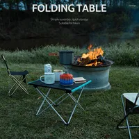 Camp Furniture Outdoor Aluminium Alloy Foldable Ultralight Portable Camping Table Picnic Fishing Barbecue Desk Vehicle Small Tables Simple