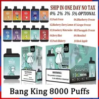 Original Bang King 8000 Puffs Disposable E Cigarette Rechargeable Vape stylo Dispositif 650mAh 15 ml CARTRIDGES