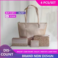 Women Luxurys Designers handbag Bags larger glitter pursePatchwork shining shoulder totes messenger crossbody shopping bag 4 pcs s299d