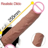 silicone skin feeling long anal dildo penis phallus realistic big female masturbator suction cup dick adult for woman Q0508223Q