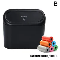 Interior Accessories Universal Organizer Car Clamshell Trash Bin Hanging Vehicle Garbage Dust Case Storage Box Black ABS Square Pressing Can