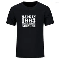 Men's T Shirts Made In 1963 60 Years Print Man Cotton Short Sleeve Men T-shirt Summer 60th Birthday Gift Funny Shirt Graphic Tops For Male