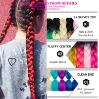 1Pcs Synthetic Ombre Braiding Hair Crochet Braids 24inch 100g pcs Synthetic Kanekolon Two Tone Afro Jumbo braid ha184G