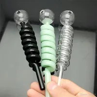 Hookahs Multi color spiral glass pot Wholesale Glass bongs Oil Burner Water Pipes Rigs Smoking Free