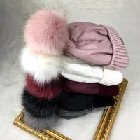 pom beanie autumn and winter plus velvet warm hat ladies fashion classic knitted dome curling hats259u