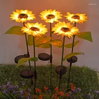 10PCS lot LED Sunflower Solar Lawn Light Outdoor Decoration Simulation Flower Garden Landscape Lamp Pathway Waterproof