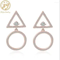 Stud Earrings Zhijia Est Trendy Zirconia Women'S Bling Simple Delicate Round Circle Party For Female Fashion Jewelry