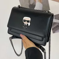 karl fashion bag men's ladies square chain shoulder bag designer cartoon crossbody messenger wallet 21cm