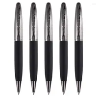 Metal 02 Ball Point Pen Leather Rubber Gun Gray Stationery Office School Supplies Writing Ink Pens