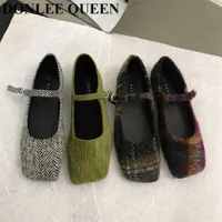 New Spring Shoes Women Flats Square Toe Mary Jane Shoes Casual Ballet Fashion Girls Ballerinas Japanese Style Buckle Strap Mujer 230223