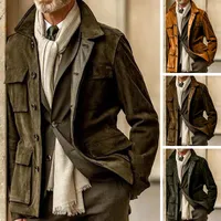 Men's Trench Coats 2023 Men's Spring And Autumn European American Foreign Trade Clothes Suede Casual Fashion Coat