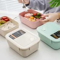 Dinnerware Sets MeyJig Lunch Box Healthy Material PP Fruit Salad Container Suit For Office School 1200 Ml