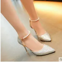 Dress Shoes 2019New Women Pumps Extrem Sexy High Heels Women Shoes Thin Heels Female Shoes Wedding Shoes Gold Sliver White Ladies Shoes AA230322