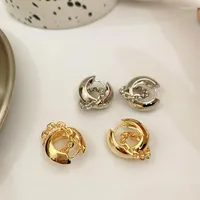 Hoop Earrings WTLTC French Stylish Metal Double Thick Circle For Women Drop Hollow Round Hoops Statement Jewelry 2023