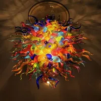 Spanish Multicolor Chandelier Pendant Lamps Style Hanging DIY Hand Blown Glass Chandeliers and Suspensions for House Decor269k