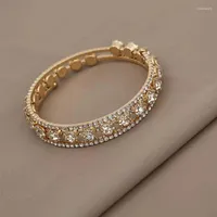 Bangle Full Rhinestone Winding Open Bracelet Bridal Crystal Multi-layer Shiny Romantic Jewelry For Women